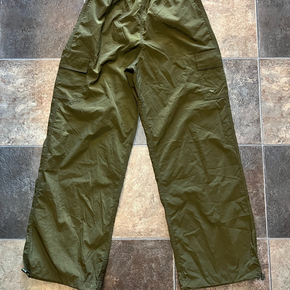 Victorias Secret PINK Womens Parachute Pants Small Green Cargo
